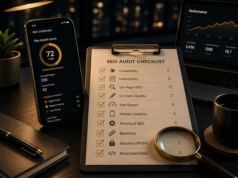 SEMrush site audit report for an Ipswich client site
