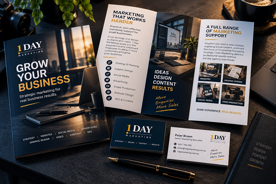 Brand-consistent brochure and business card design
