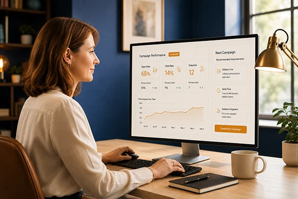 Email campaign open and click report